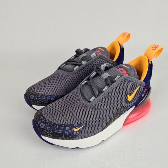 Nike Air Max 270 PS Grey Purple Little Kids Shoes Running - Picture 9 of 13